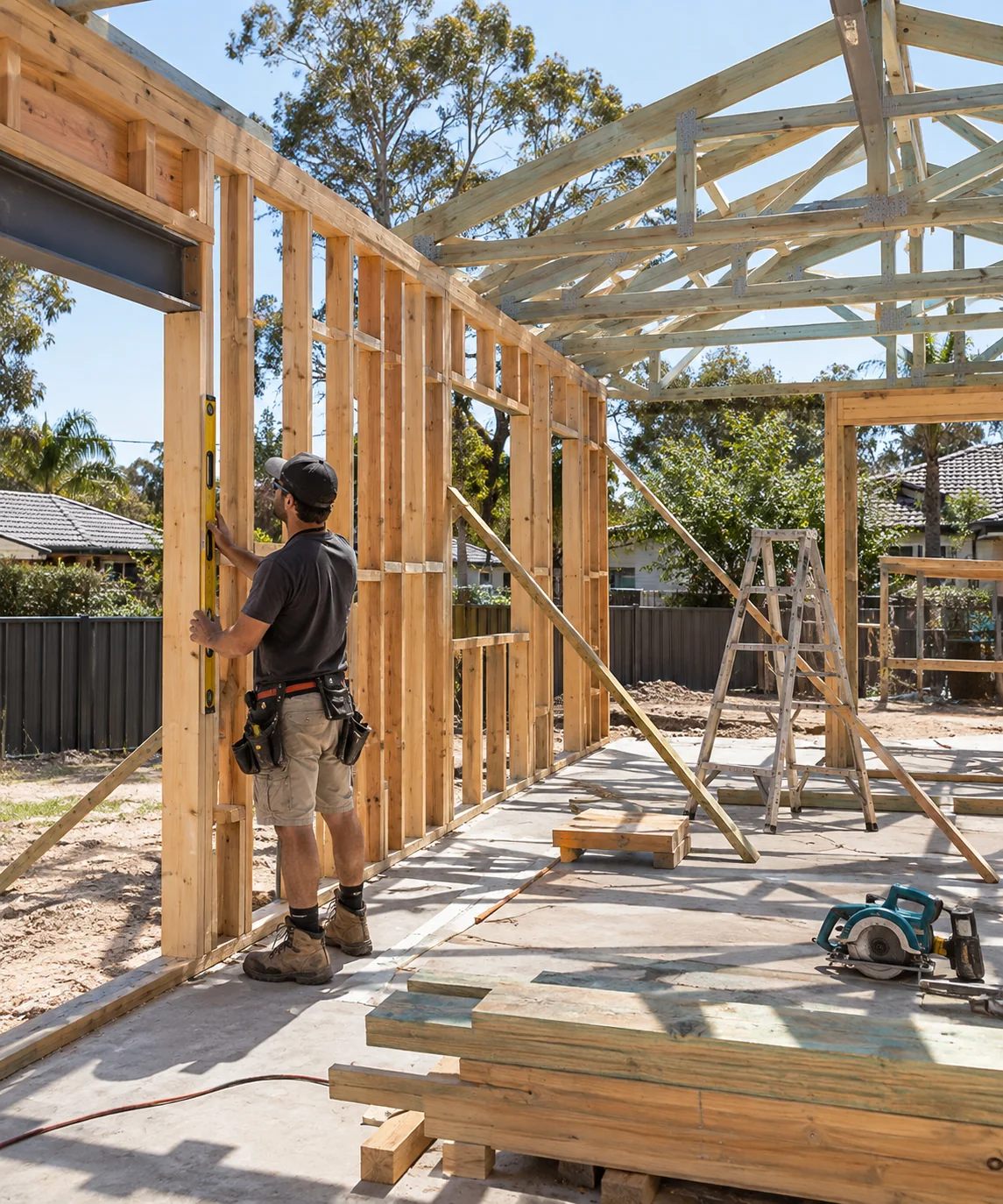 Framing for a rear extension