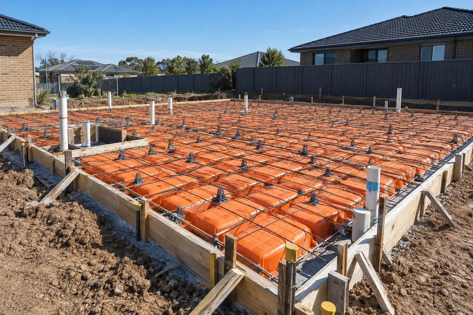 A house slab ready for pouring